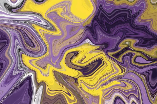 Abstract Art Purple Yellow Fluid Painting Pattern background illustration