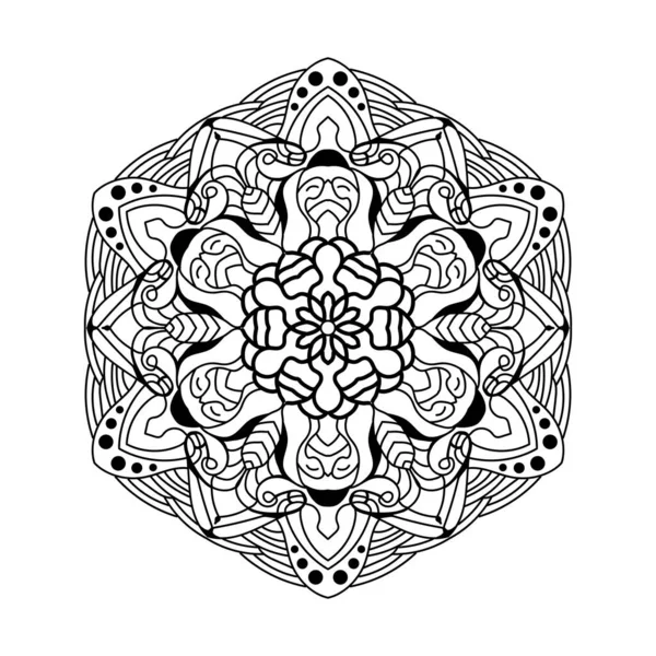 黑色和白色的简单曼达拉花用于着色书籍 老式装饰元素 东方图案 矢量图解 伊斯兰教 阿拉伯语 印地安语 摩洛哥语 西班牙语 土耳其语 — 图库矢量图片