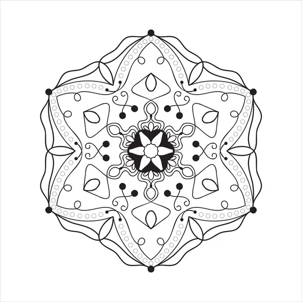 Mandala Schwarz Weißes Designkonzept — Stockvektor