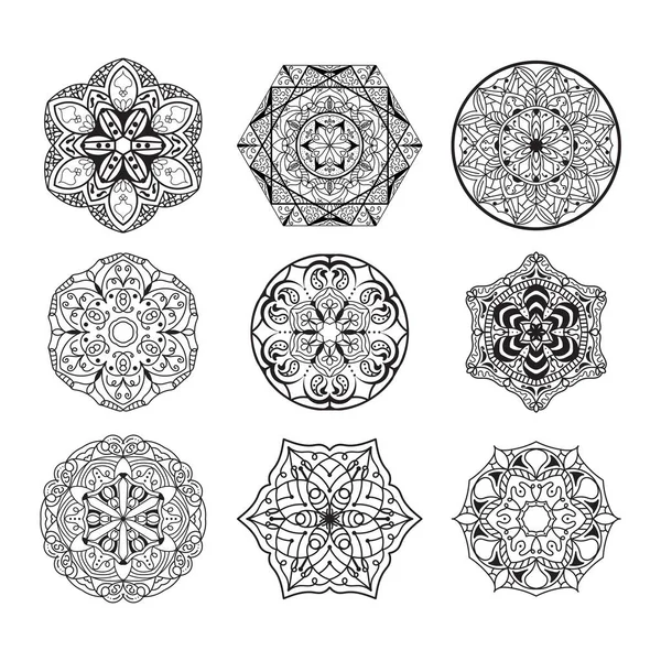 stock vector mandala bundle background black and white design concept