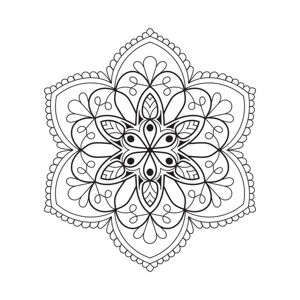 Mandala Concetto Design Bianco Nero — Vettoriale Stock
