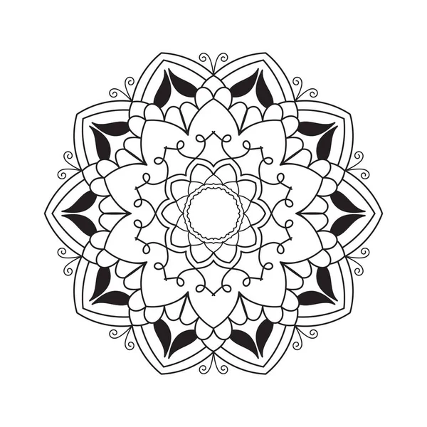Mandala Background Black White Design Concept — Stock Vector