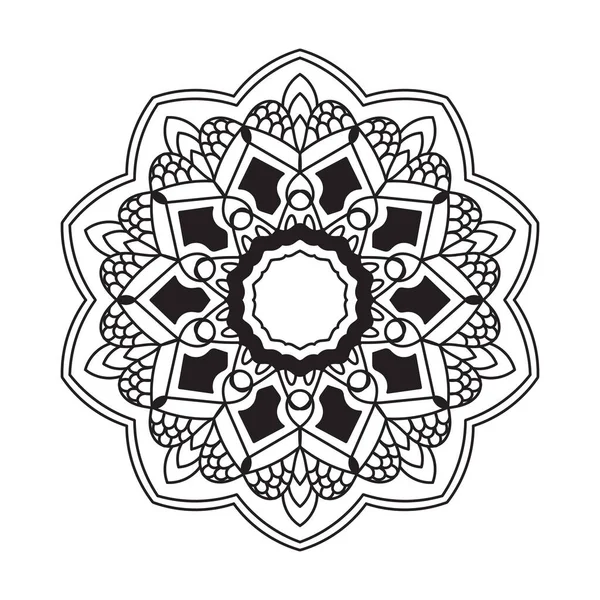 Mandala Sfondo Bianco Nero Concetto Design — Vettoriale Stock