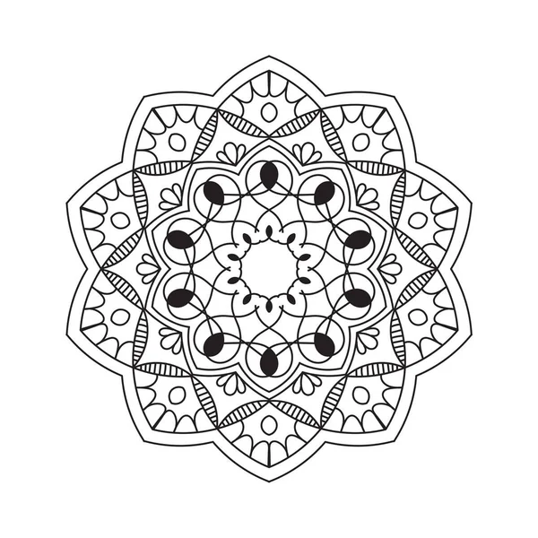 Mandala Hintergrund Schwarz Weiß Design Konzept — Stockvektor