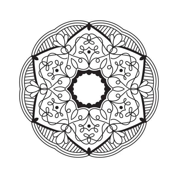 Mandala Черно Белый Дизайн Раскраски Книги Фона — стоковый вектор