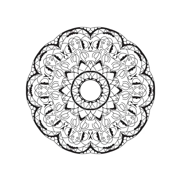 Mandala Noir Blanc Livre Colorier Fond Concept Design — Image vectorielle
