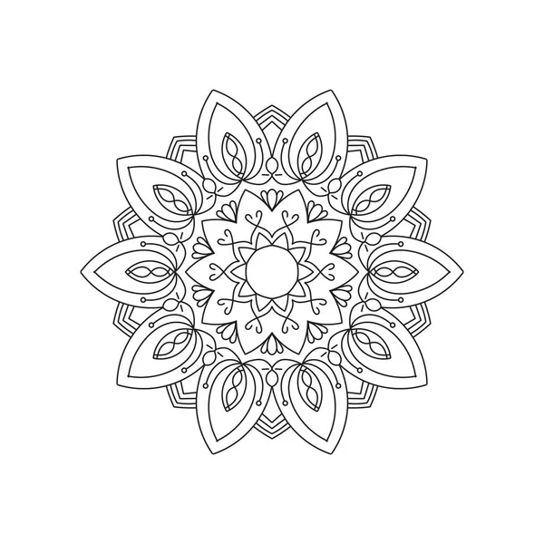 Mandala Livre Coloriage Noir Blanc — Image vectorielle