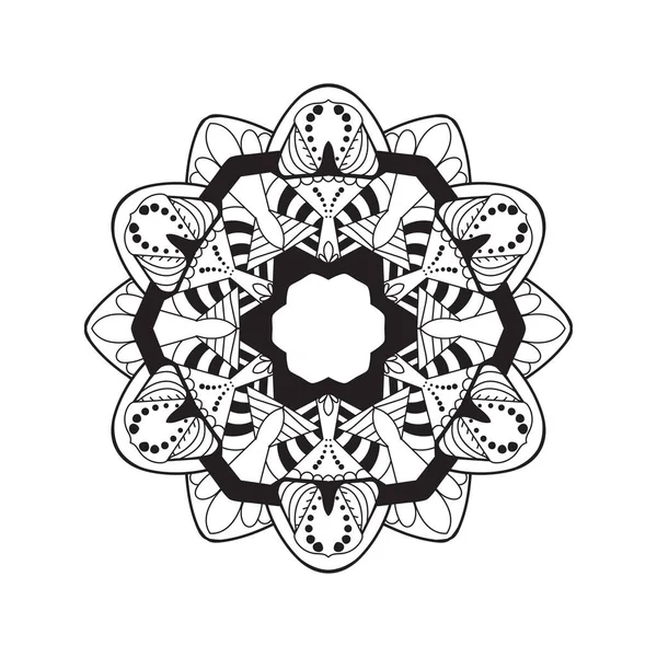 Coloring Book Design Concept Floral Mandala Ornament — Stock Vector