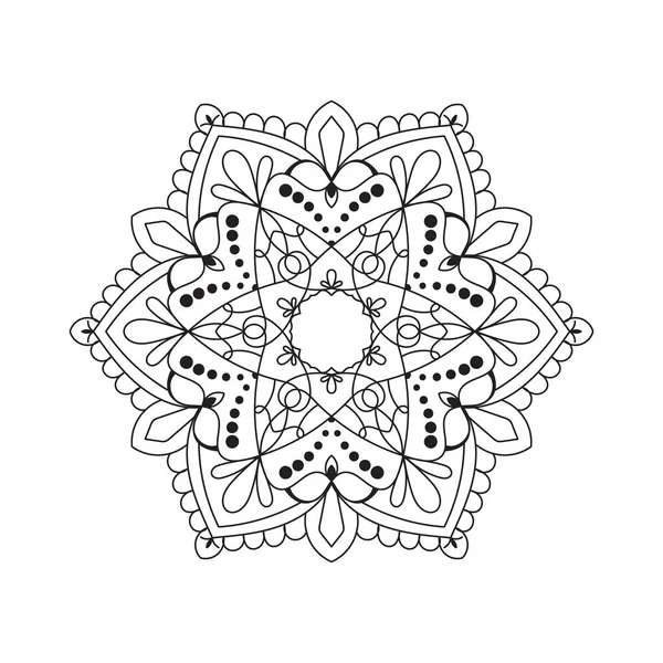 Coloriage Livre Conception Concept Floral Mandala Ornement — Image vectorielle