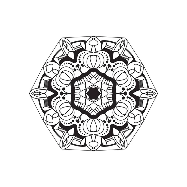 Coloring Book Design Concept Floral Mandala Ornament — Stock Vector