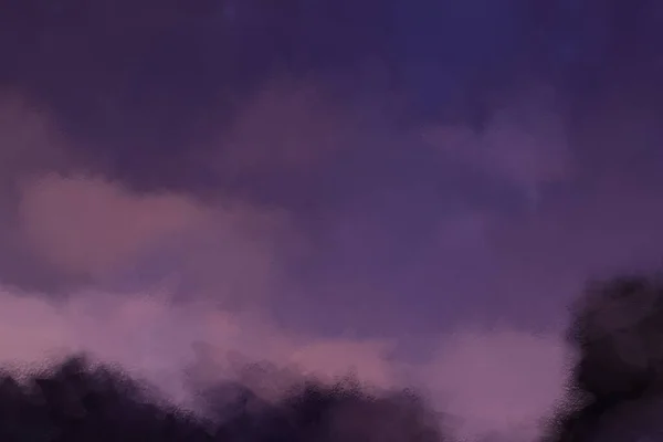 背景紫色乌云刷水彩画 — 图库照片