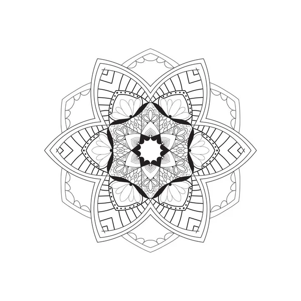 Концепция Орнамента Мандала Фон Черный Белый Дизайн — стоковый вектор