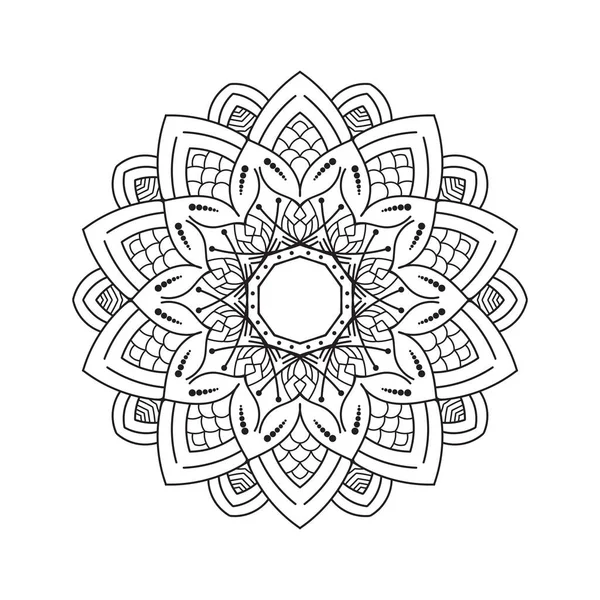 Ornement Noël Mandala Noir Blanc — Image vectorielle