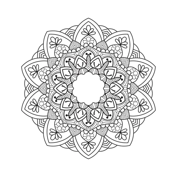 Ornamento Natalizio Mandala Bianco Nero — Vettoriale Stock