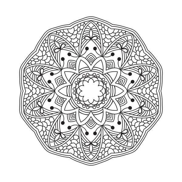 Ornamento Natalizio Mandala Bianco Nero — Vettoriale Stock
