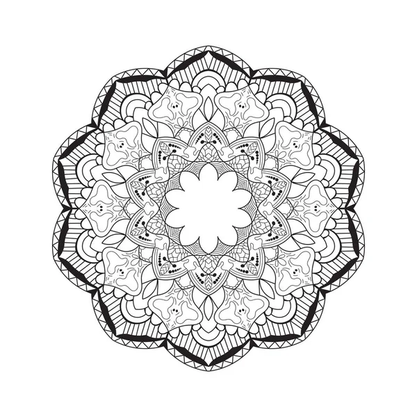 Ornement Noël Mandala Noir Blanc — Image vectorielle