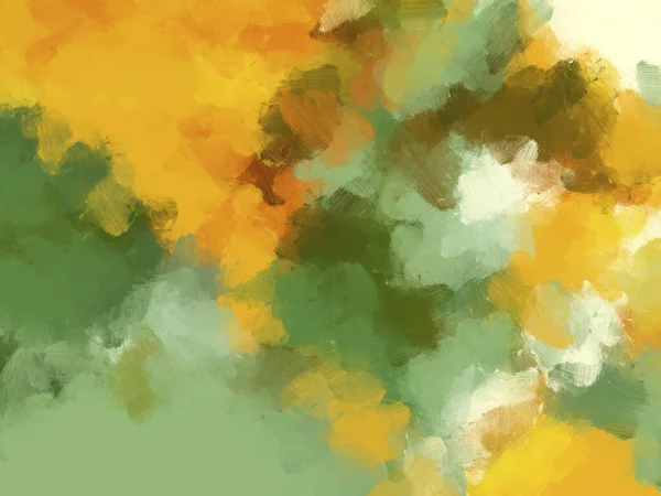 abstract background of brush oil paint in colorful green yellow