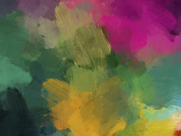 Colorful oil paint brush abstract background green pink yellow