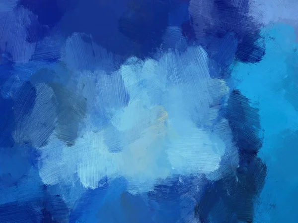 彩色油画画笔抽象背景蓝色 — 图库照片