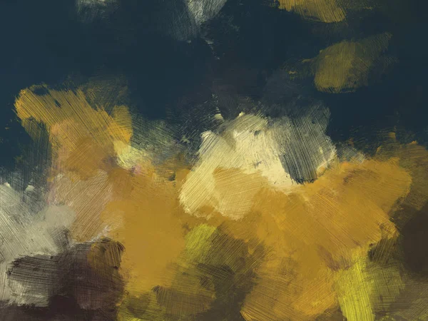 色彩斑斓的油画画笔抽象背景蓝色黄 — 图库照片