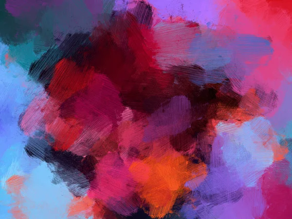 Colorful Oil Paint Brush Abstract Background Blue Red — Stock Photo, Image