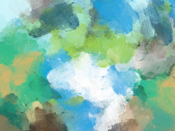 Colorful Oil Paint Brush Abstract Background Blue — 스톡 사진