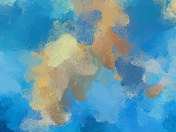 彩色油画画笔抽象背景蓝色 — 图库照片