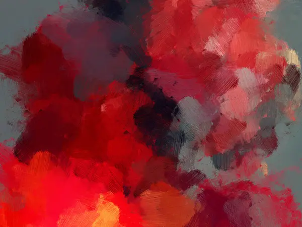 色彩斑斓的油画画笔抽象的背景红色 — 图库照片