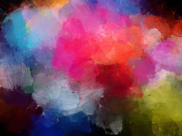 Abstract Background Brush Oil Painting Canvas Colorful — Stock Photo, Image
