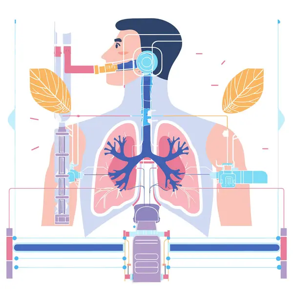 stock vector Illustration Concept Ventilator Support