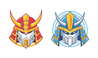 Robot Warrior Helmet Logo clipart