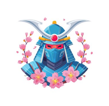 Cherry Blossom Cyber Samurai clipart