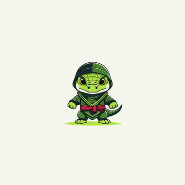 a Cute Ninja Crocodile clipart