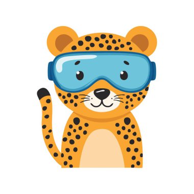 Cute Cheetah with Goggles clipart