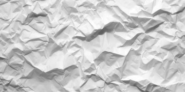 Kopya alanı olan pürüzsüz beyaz buruşmuş kağıt arkaplan dokusu deseni