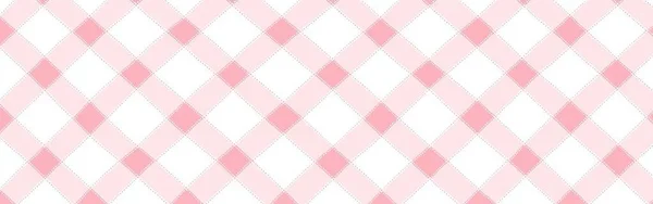 Pastel Rosa Rosa Branco Sem Costura Diagonal Verificar Padrão Tecido — Fotografia de Stock