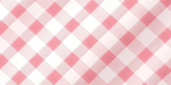 Pastell Rosa Und Weiß Nahtlos Diagonal Kariertes Textilmuster — Stockfoto