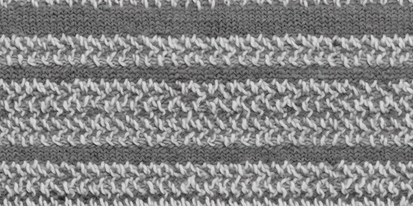 Cinza Sem Costura Tecido Malha Volta Suéter Textura Têxtil Artesanato — Fotografia de Stock