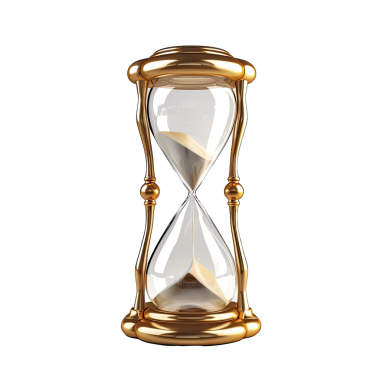 Siyah arka planda izole edilmiş altın kum saati. Zaman kavramı. Zaman...