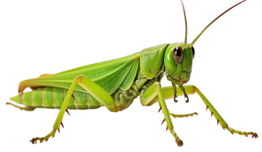 Çekirge beyaz arkaplanda izole edildi