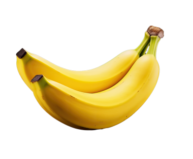 Beyaz arkaplanda sarı muz