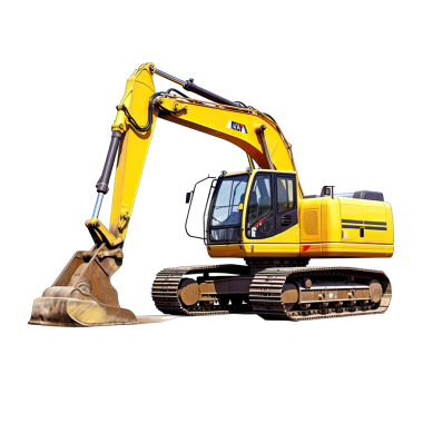 Siyah izole edilmiş 3 boyutlu görüntüde sarı kazıcı