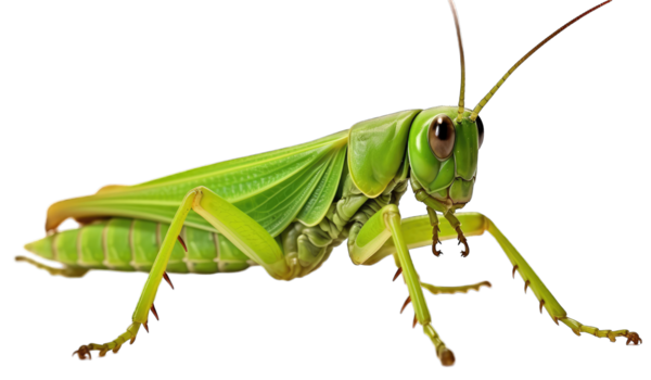 Çekirge beyaz arkaplanda izole edildi