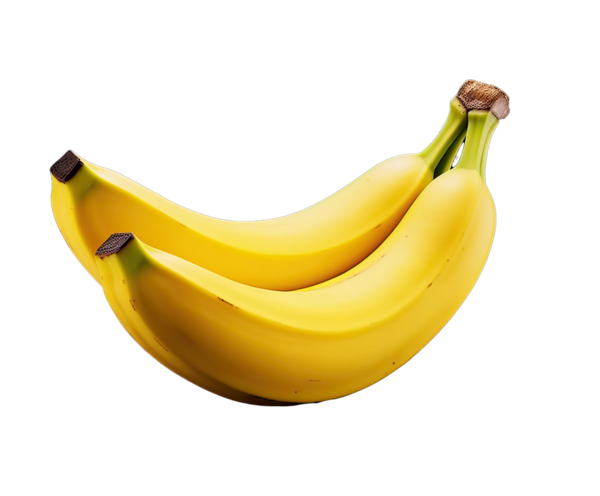 Beyaz arkaplanda sarı muz