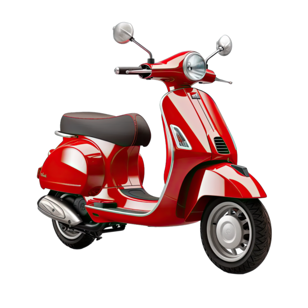 Beyaz arkaplanda scooter