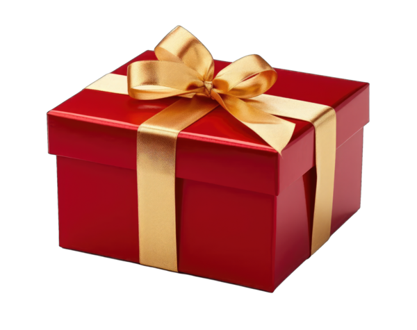 Altın şerit yay ile hediye kutusu