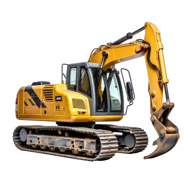 Siyah arkaplanda sarı buldozer