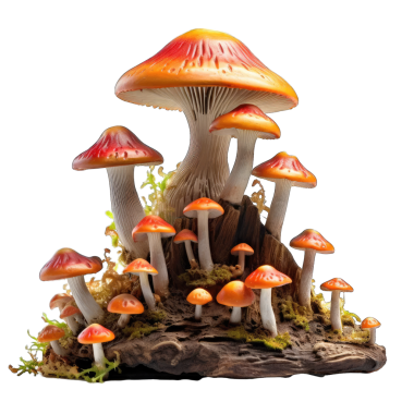 Ormanda mantar ve mantar. yüksek kaliteli resimleme