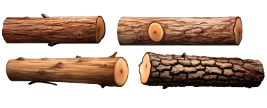 Siyah arkaplanı olan ağaç gövdeleri koleksiyonu