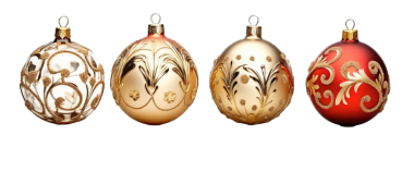 Beyaz izole edilmiş noel baloları koleksiyonu